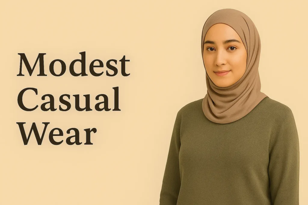 modest causal wear