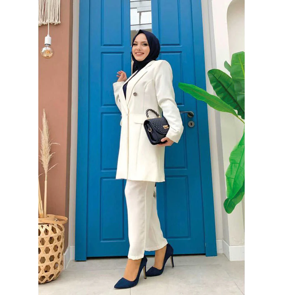 Blazer with a Basic Top